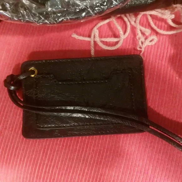 Black Vegan Leather Moto City Satchel Bag with Tassels Removable Strap - Picture 6 of 15